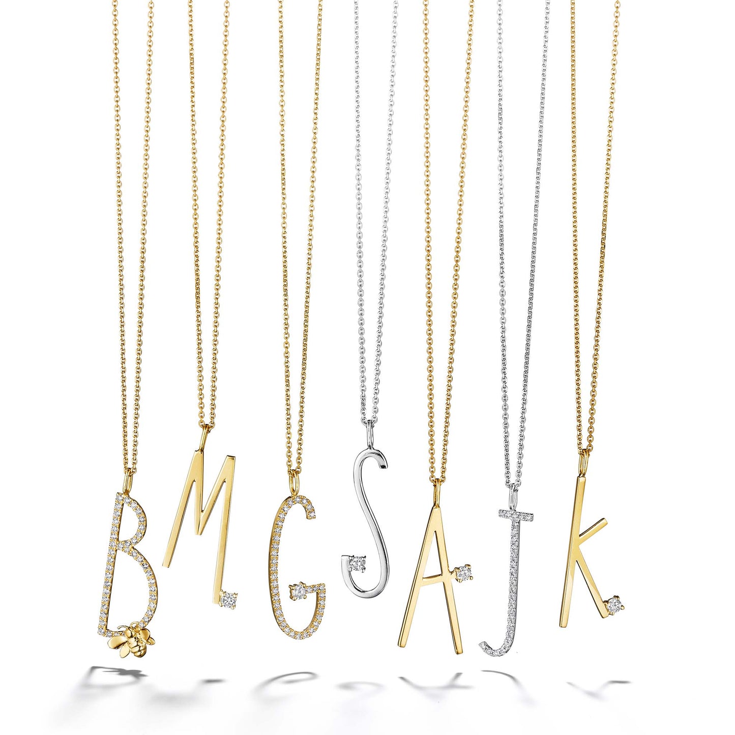 Type Letter K Pendant Necklace - Mimi So