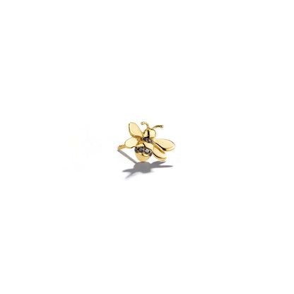 Wonderland Bumble Bee Single Stud_18k Yellow Gold