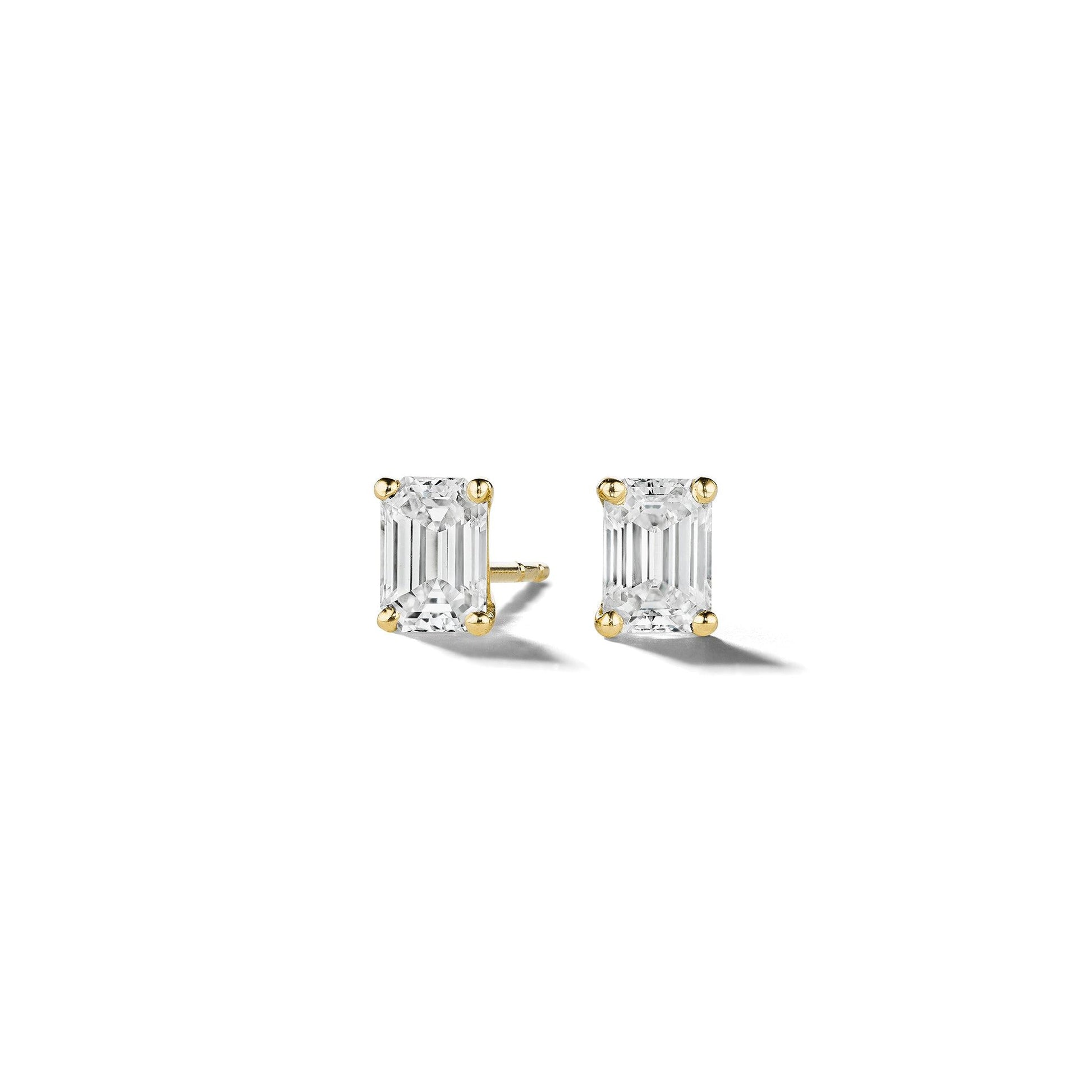 Mimi-So-Emerald-Cut-Diamond-Stud-Earrings_18k Yellow Gold