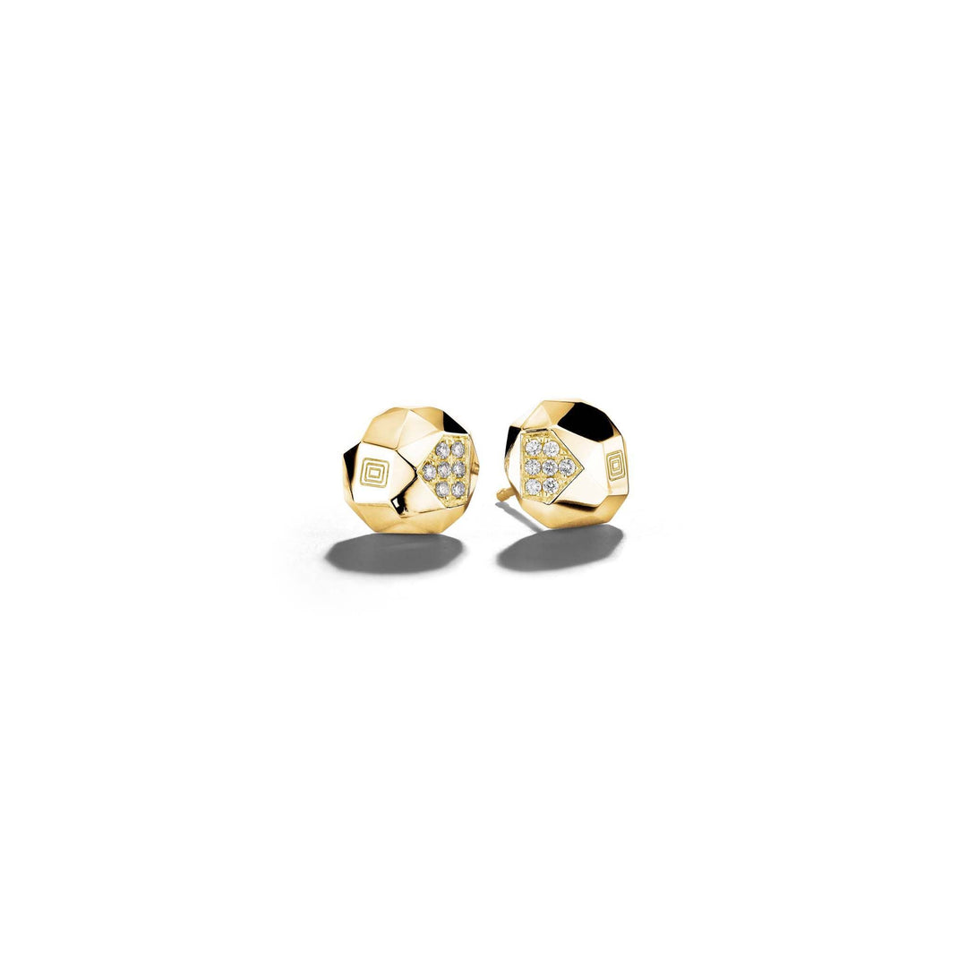 Jackson Switch Faceted Diamond Studs_18k Yellow Gold