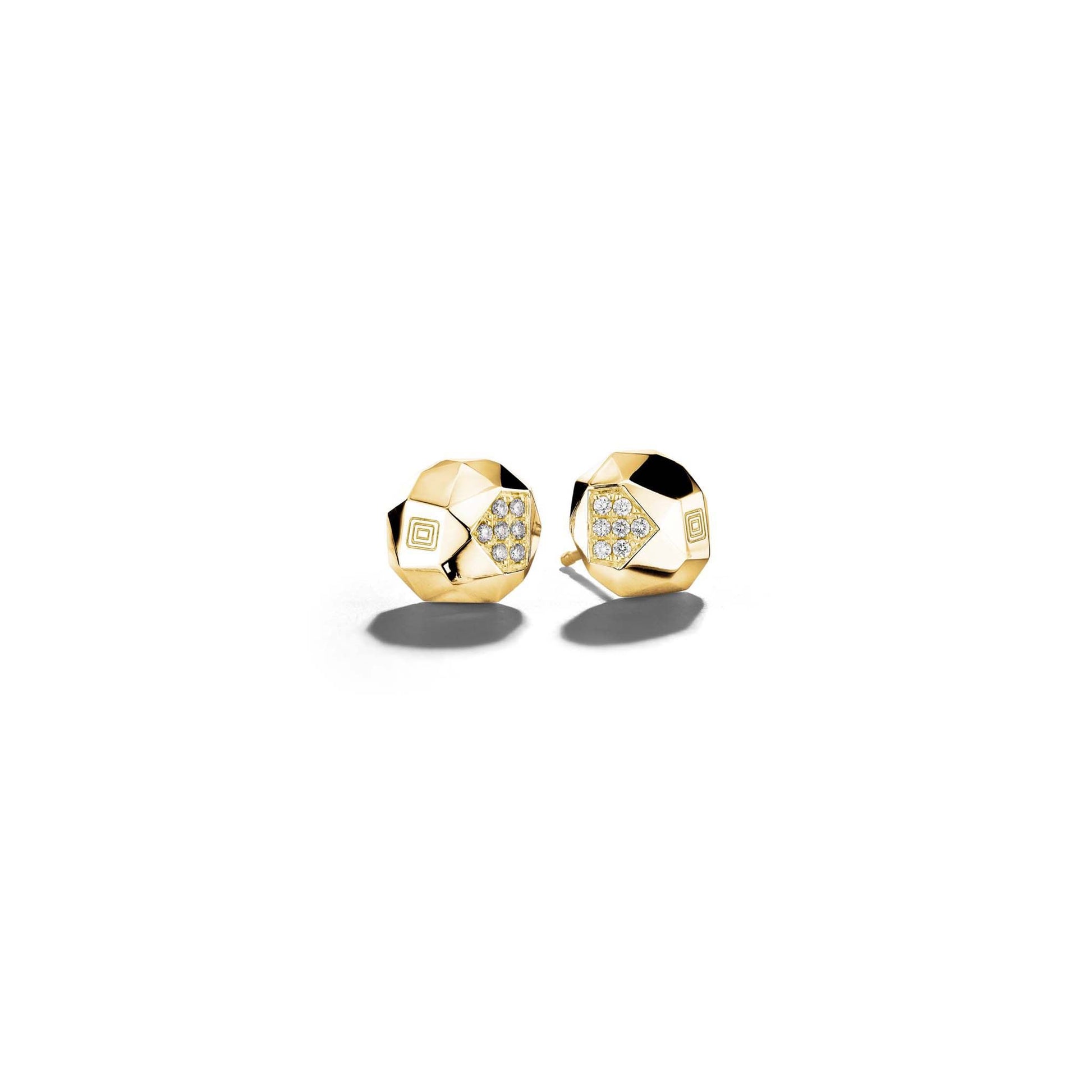 Jackson Switch Faceted Diamond Studs_18k Yellow Gold