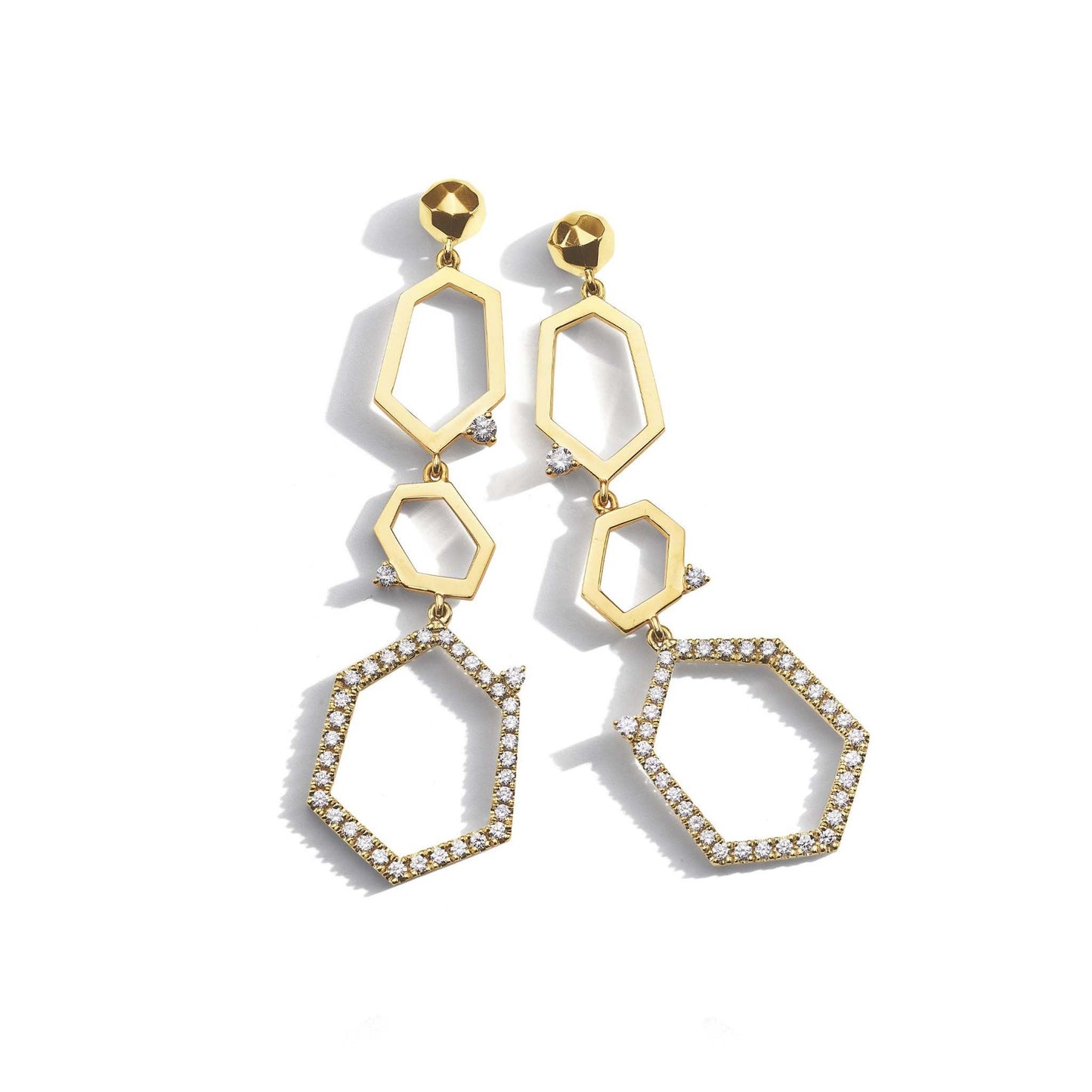 Jackson 3-Drop Diamond Earrings_18k Yellow Gold