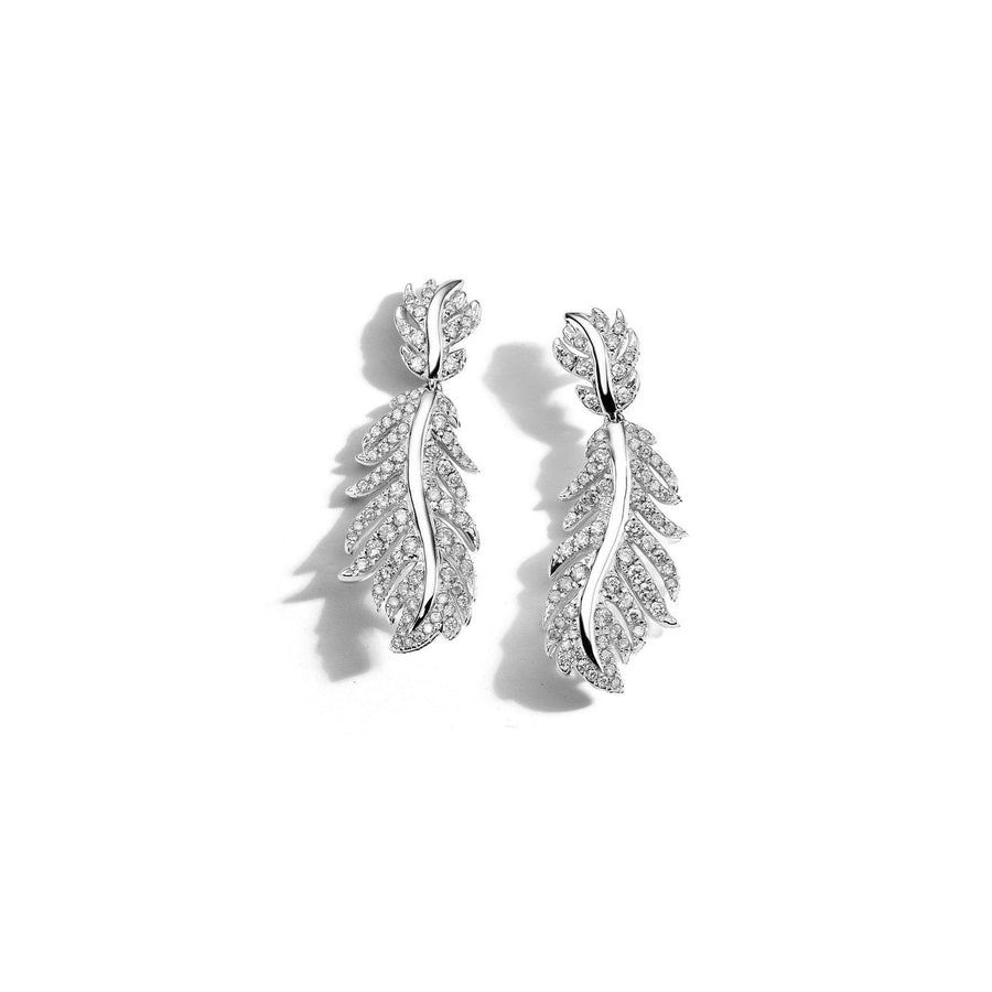 Mimi So Phoenix Feather Diamond Earrings Small_18k White Gold