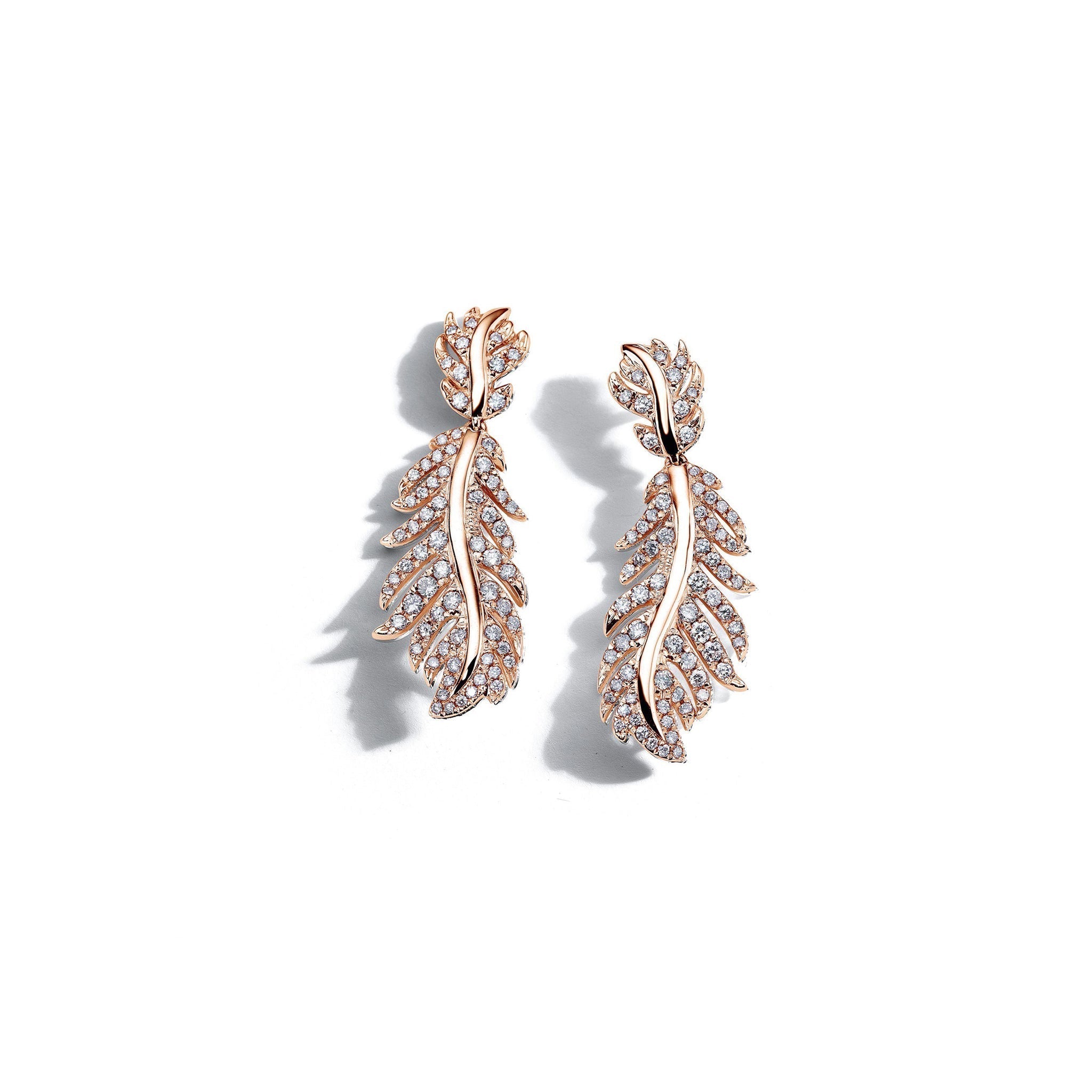 FINAL SALE - Floating Curved Feather Stud Earrings | Rose gold plated |  Pandora Canada