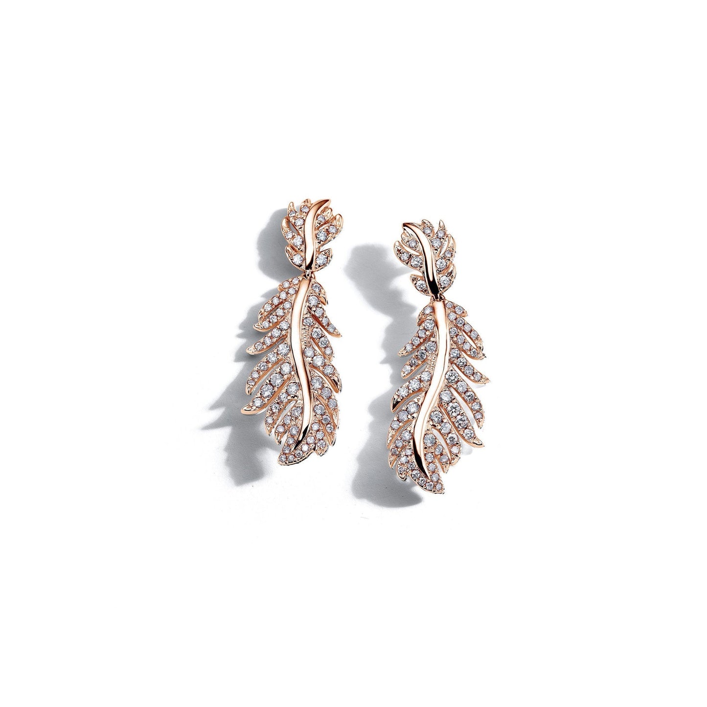 Mimi So Phoenix Feather Diamond Earrings Small_18k Rose Gold