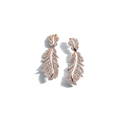 Mimi So Phoenix Feather Diamond Earrings Small_18k Rose Gold
