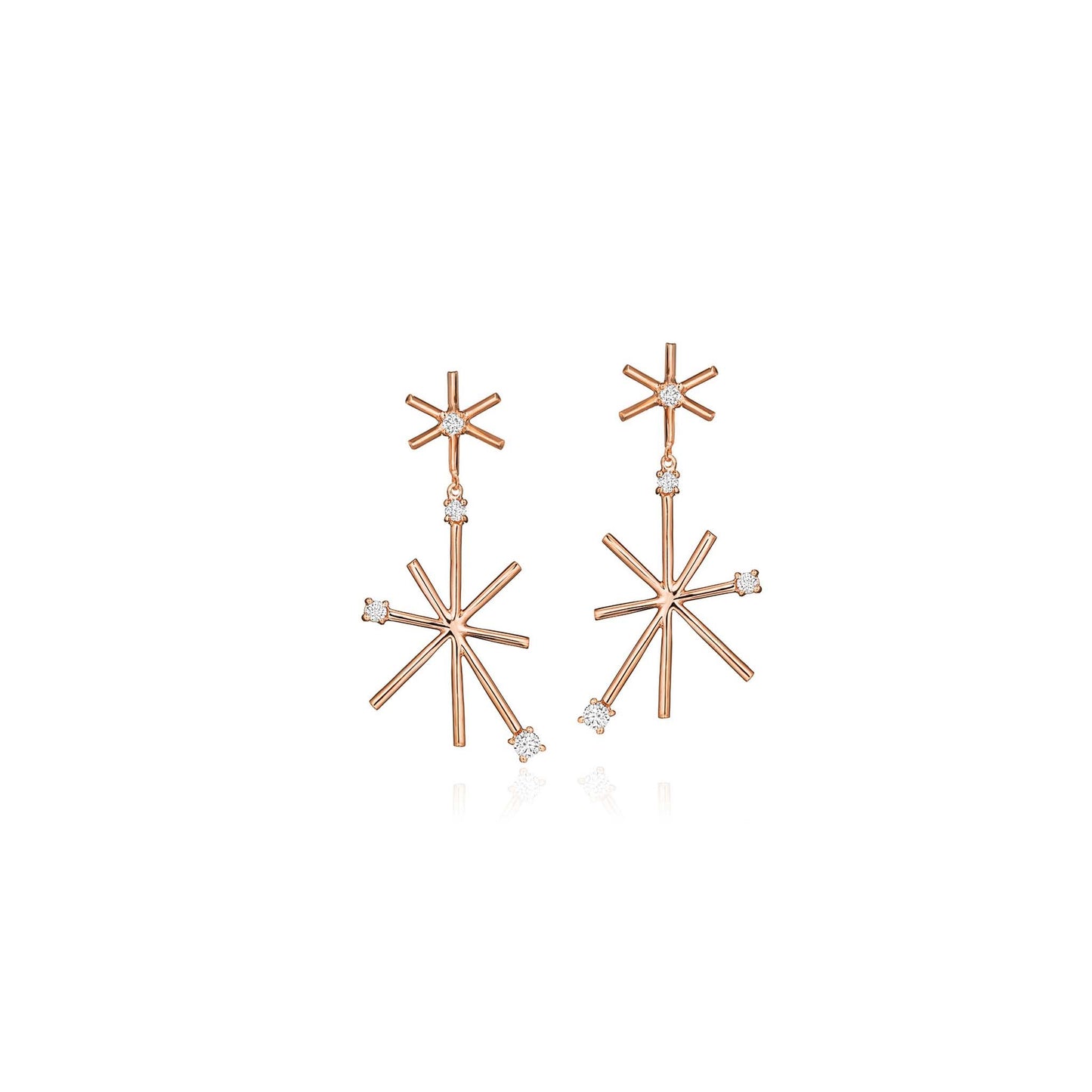 Piece Star Drop Earrings_18k Rose Gold