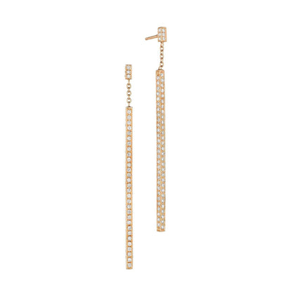 Piece Stick 3D Diamond Earrings_18k Rose Gold