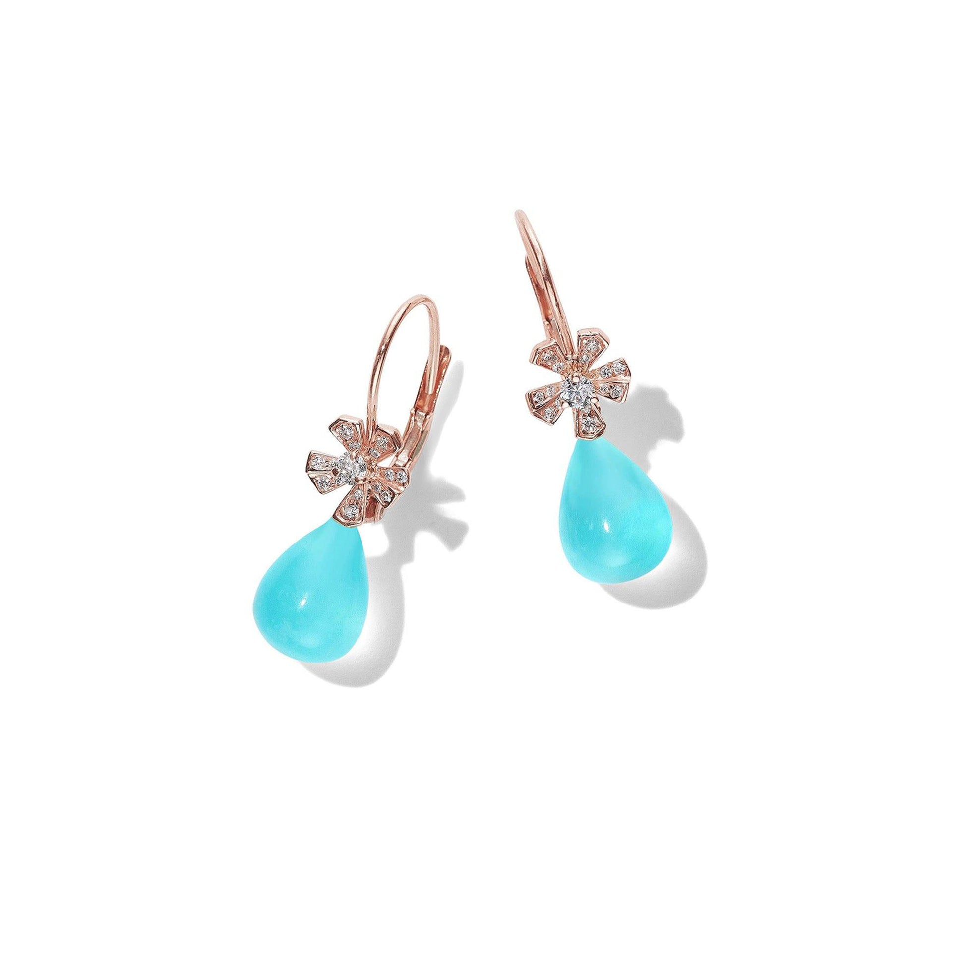 Wonderland Teardrop Peruvian Opal Earrings_18k Rose Gold