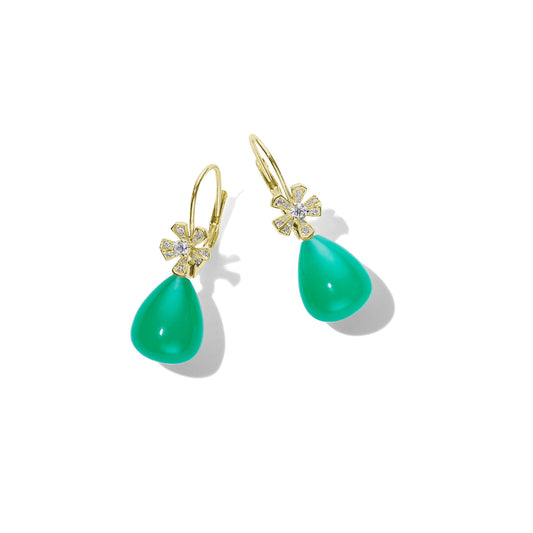 Mimi So Wonderland Teardrop Chrysophrase Earrings – Medium_18k Yellow Gold