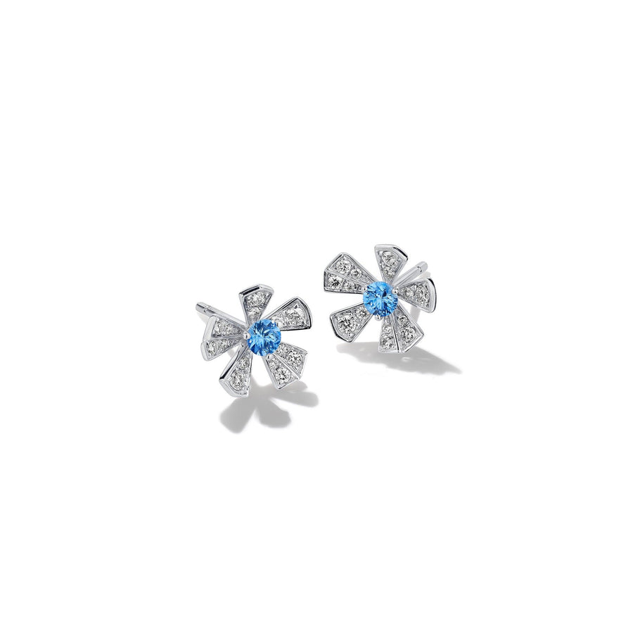 Wonderland Orchid Sapphire Stud Earrings_18k White Gold