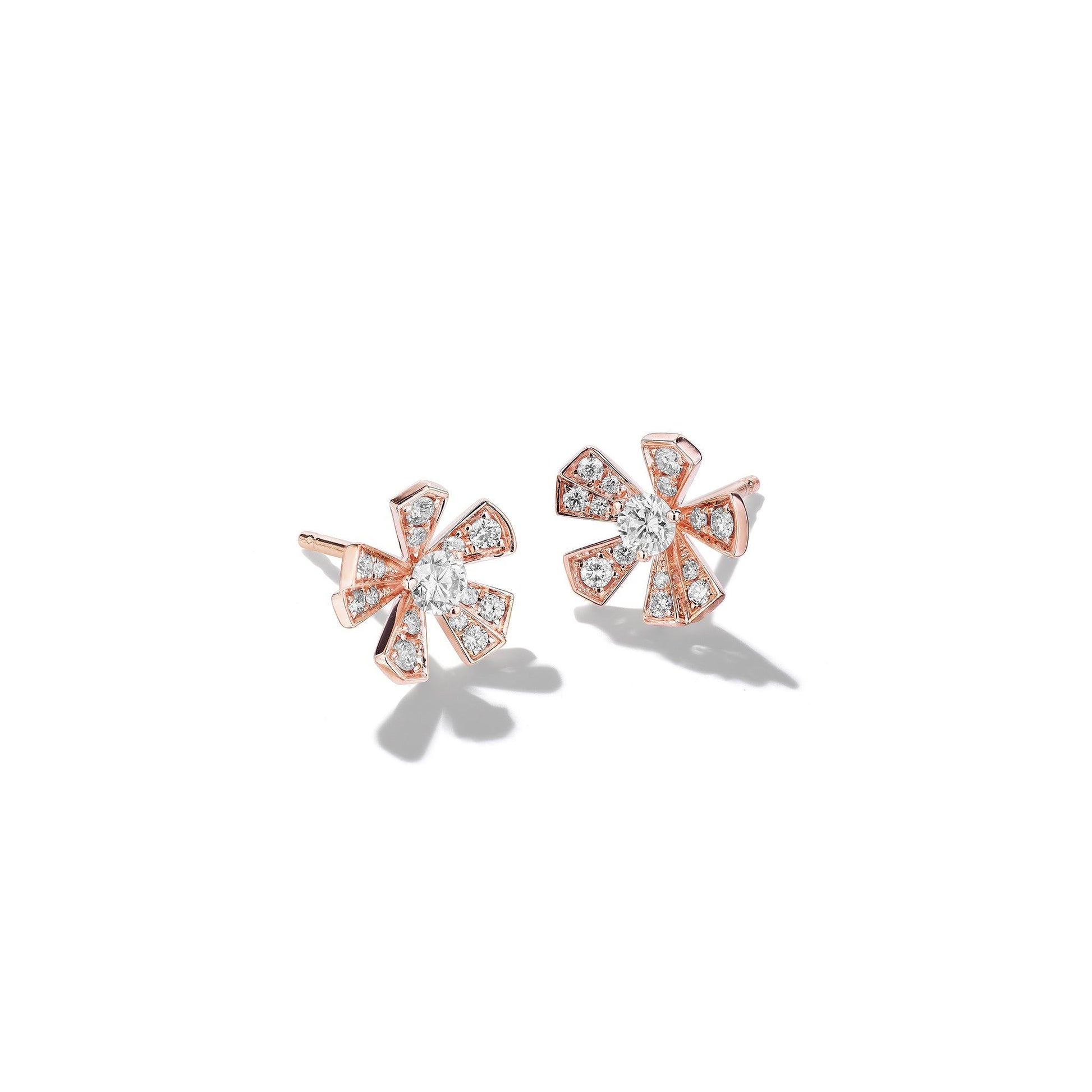 Mimi So Wonderland Orchid Diamond Stud Earrings_18k Rose Gold