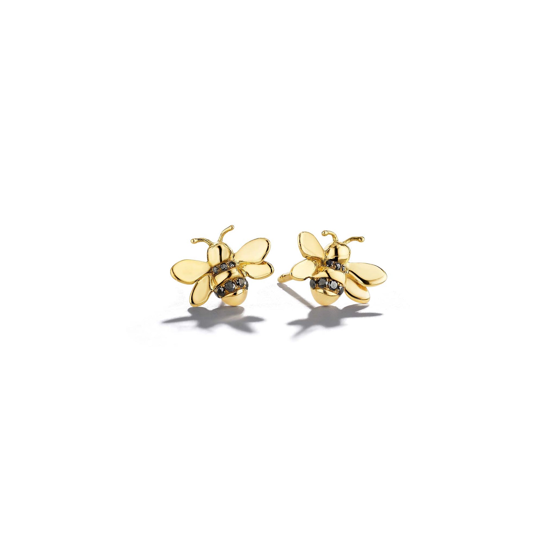 Wonderland Bumble Bee Stud Earrings_18k Yellow Gold