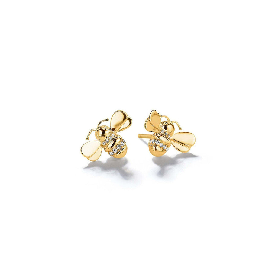 Wonderland Bumble Bee Stud Earrings_18k Yellow Gold