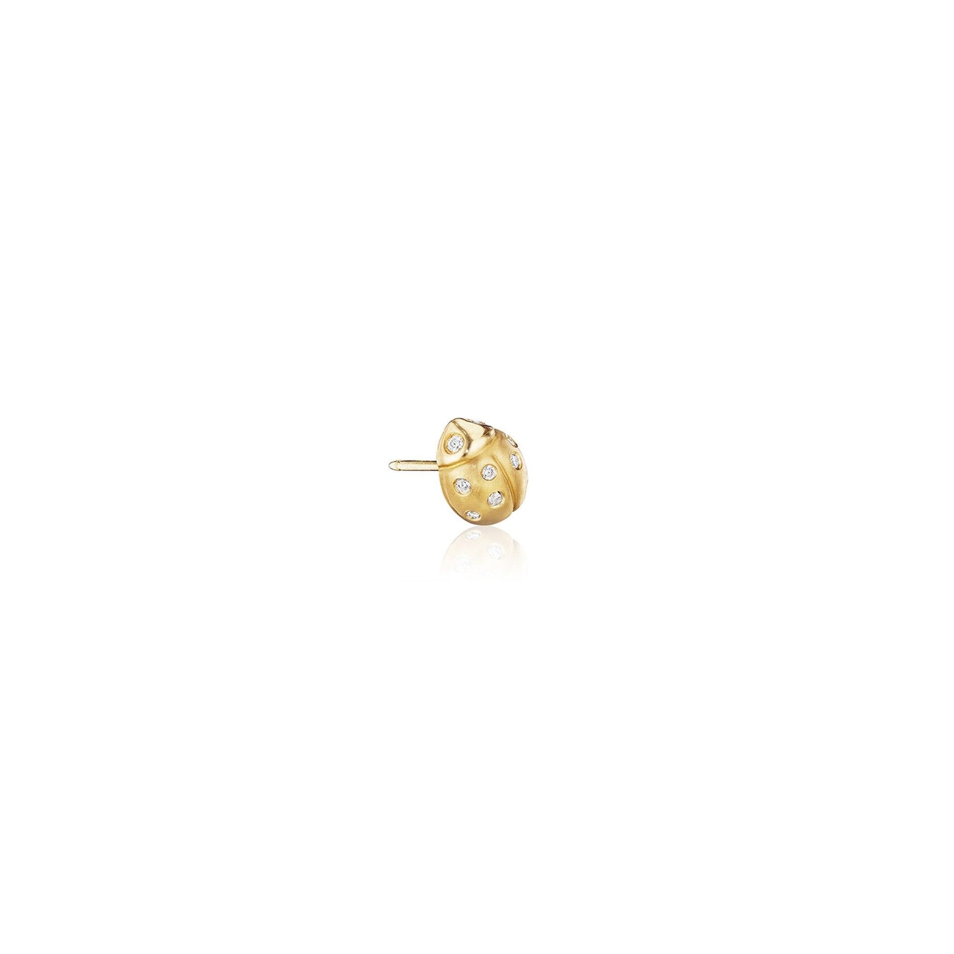 Mimi-So-Wonderland-Diamond-Ladybug-Single-Stud-Earring_18k Yellow Gold