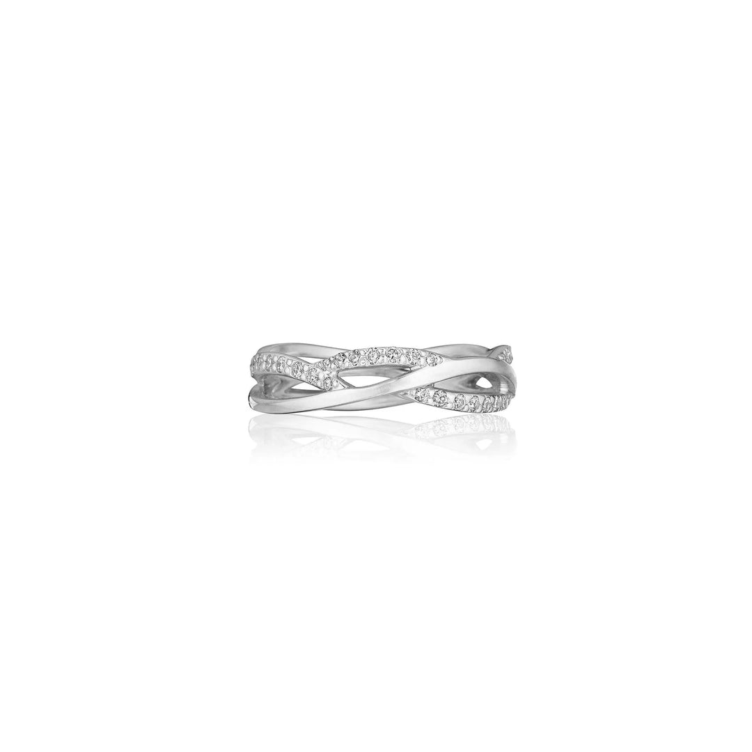 Hudson Wave Diamond Band_18k White Gold