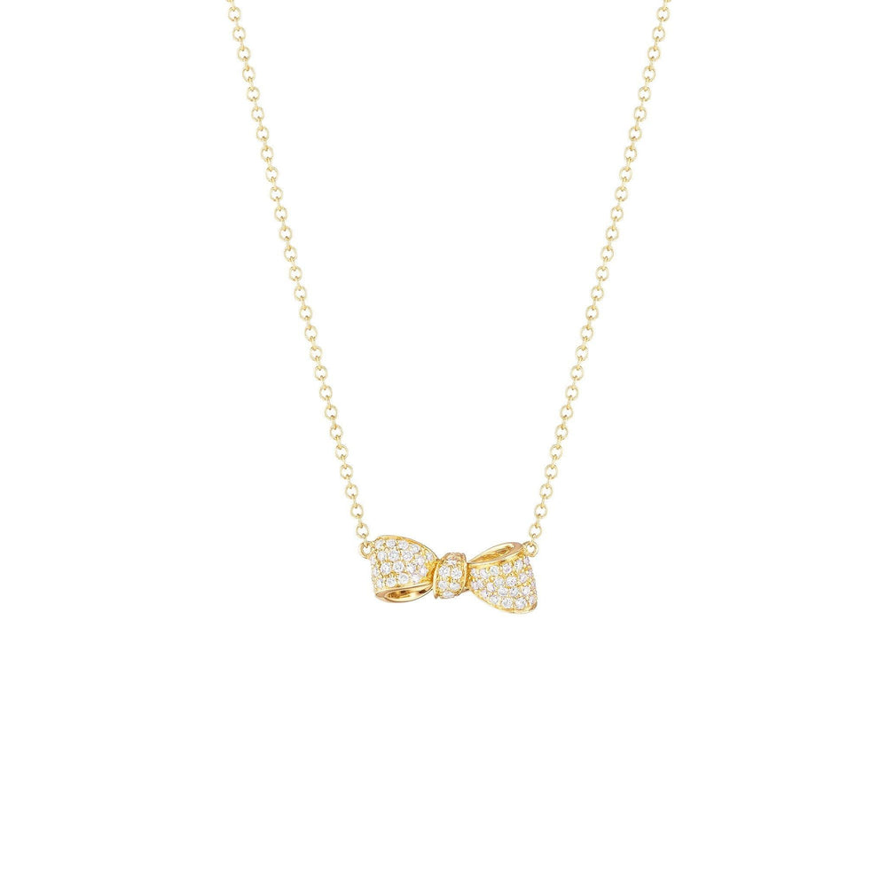 MImi So Bow Diamond Necklace Petite 18k Yellow Gold