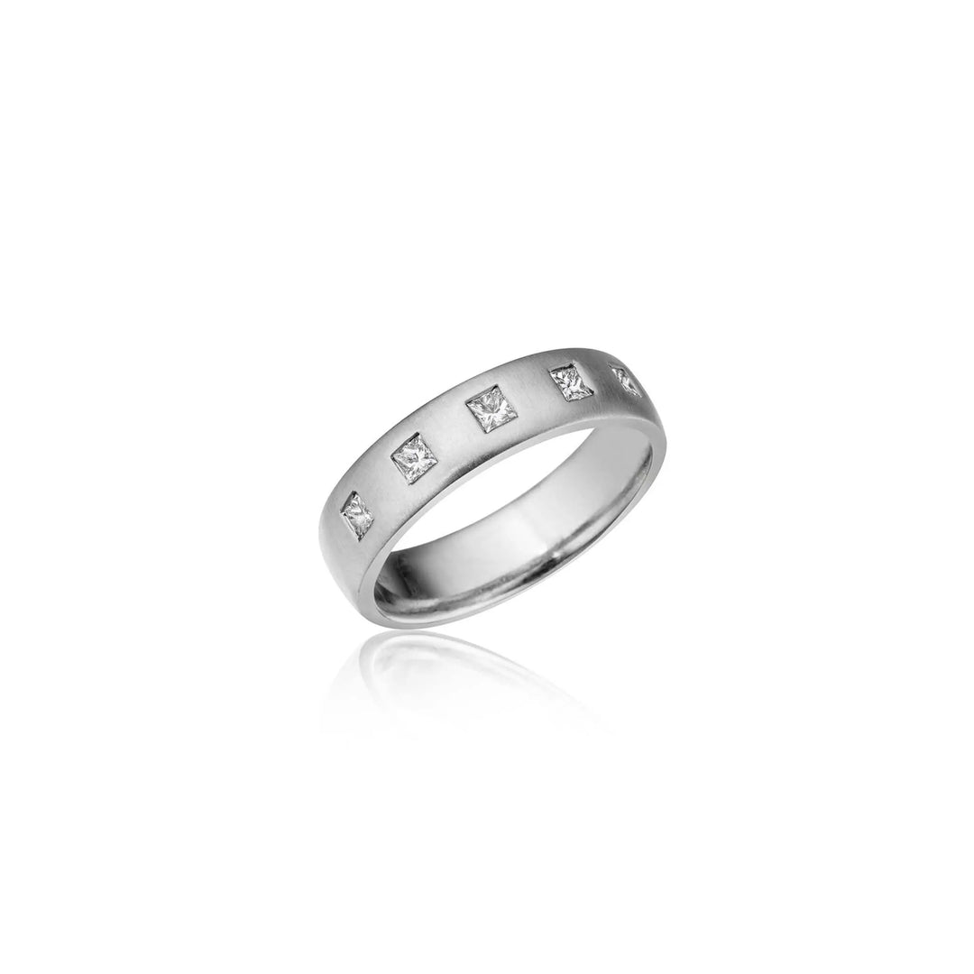 Men's Princess Cut 5-Diamond Band