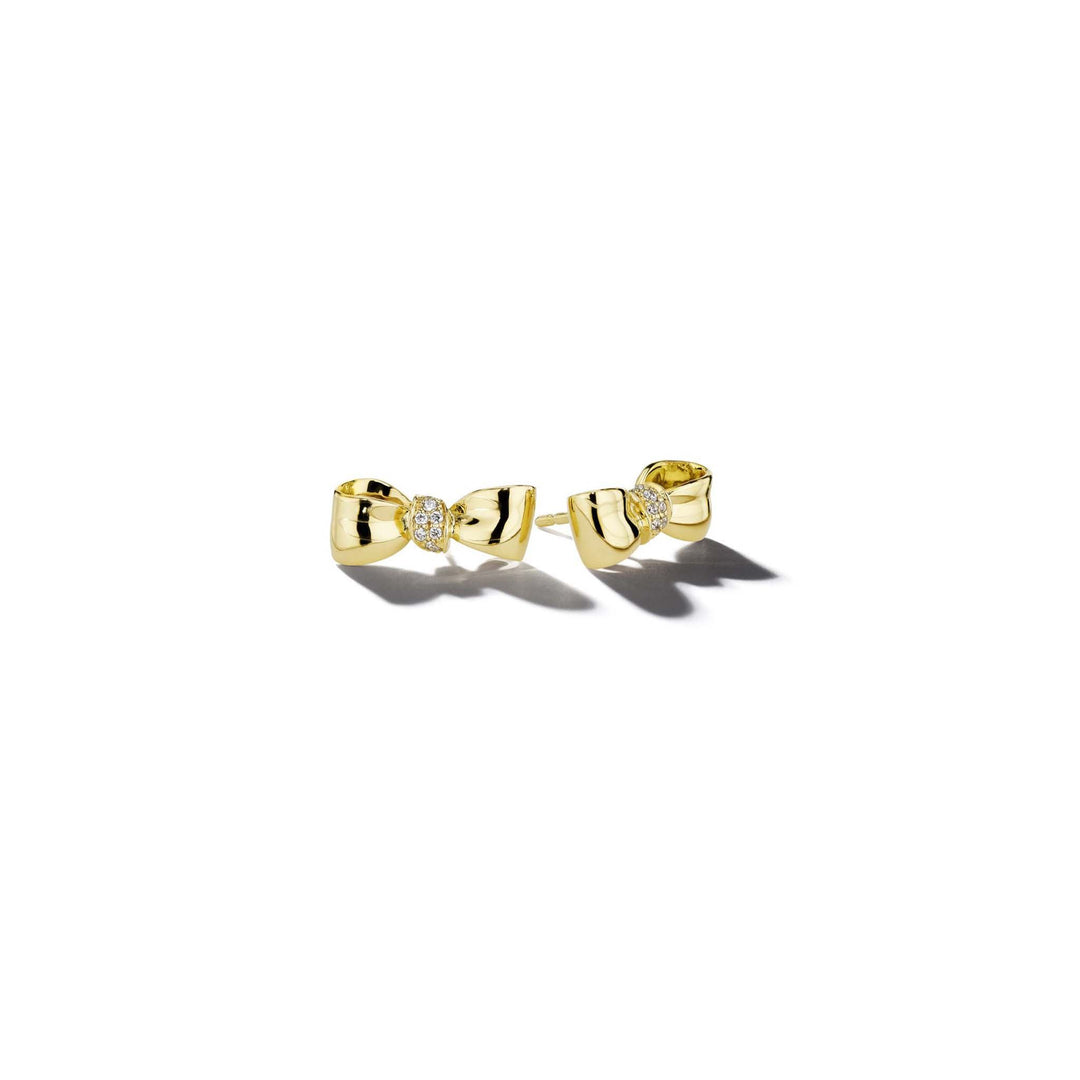 Bow Diamond Knot Studs_18k Yellow Gold