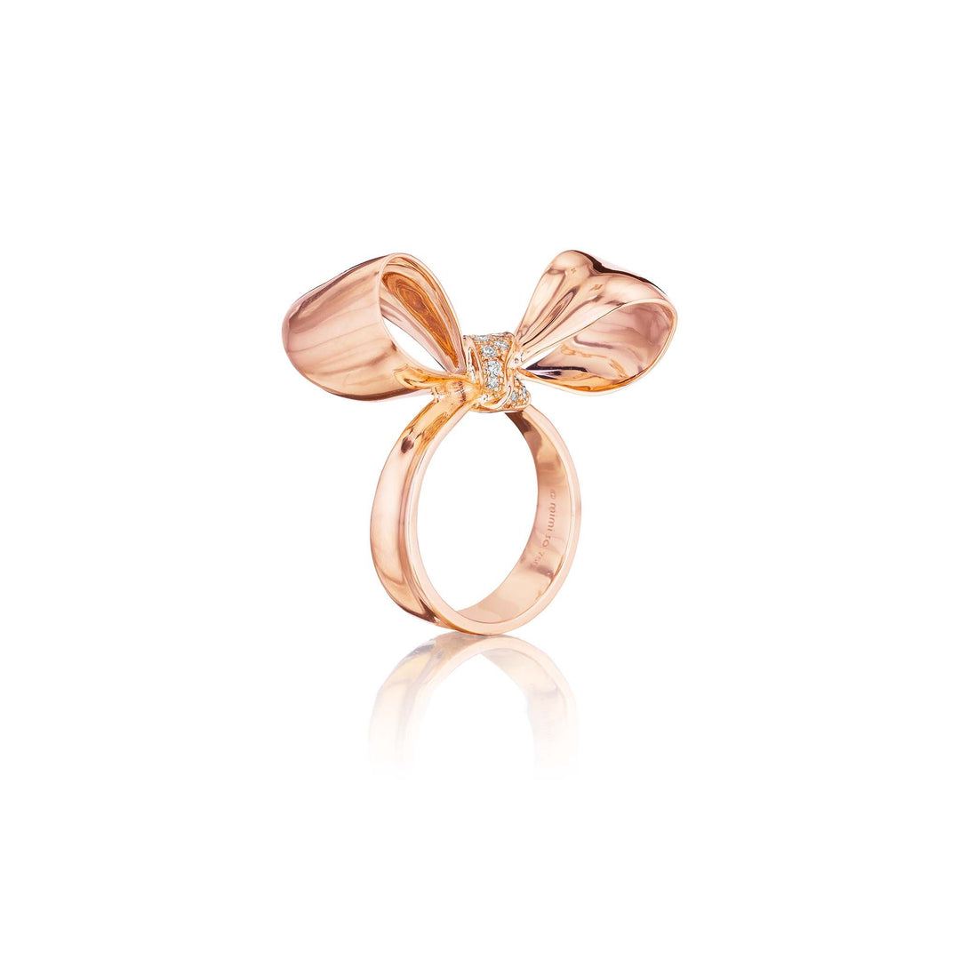 Mimi So Diamond Bow Ring 18k Rose Gold 