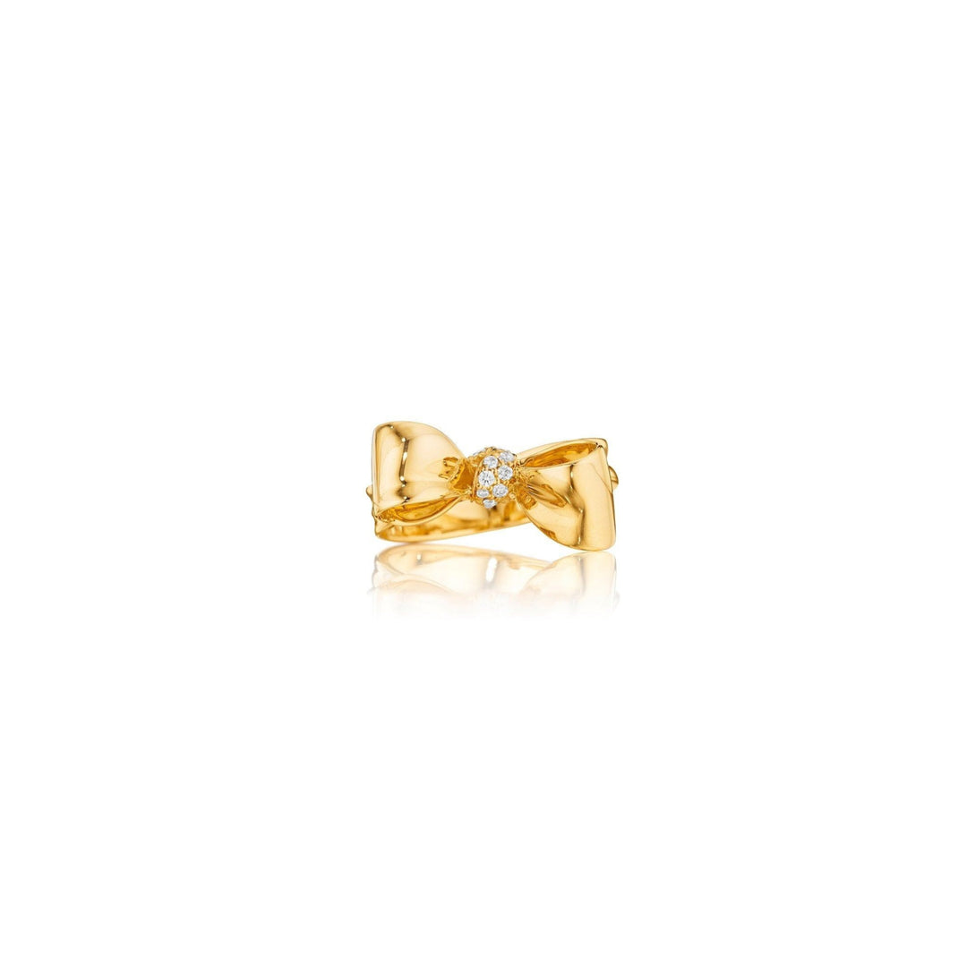 Mimi So Bow Diamond Ring Petite 18k Yellow Gold