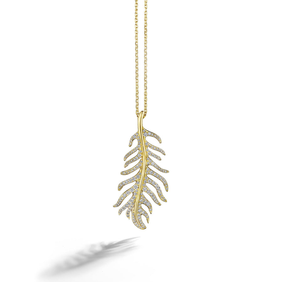 Mimi So Phoenix Diamond Feather Pendant_18k Yellow Gold