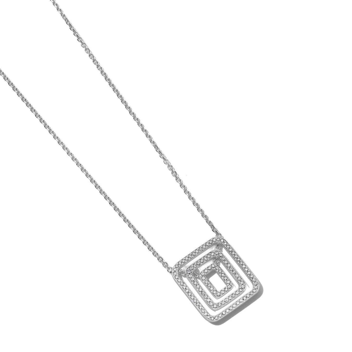 Piece Square Swing Diamond Necklace
