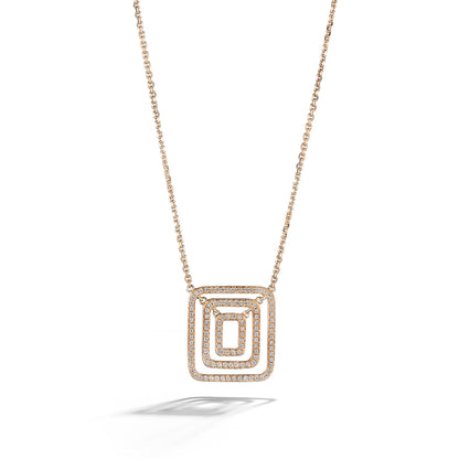 Piece-Square-Swing-Diamond-Necklace_18k Rose Gold