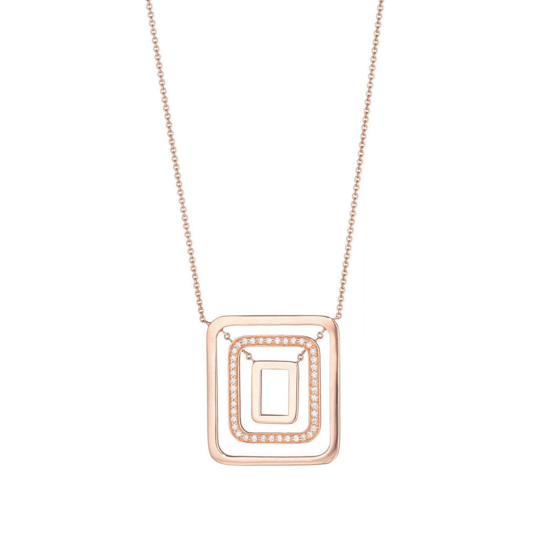 Piece Square Swing Necklace_18k Rose Gold