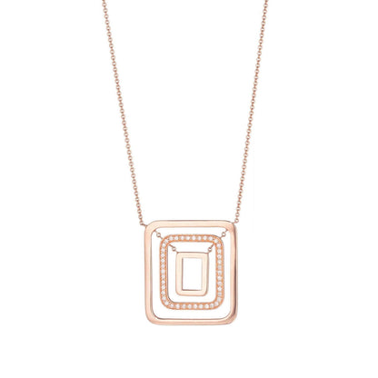 Piece Square Swing Necklace_18k Rose Gold