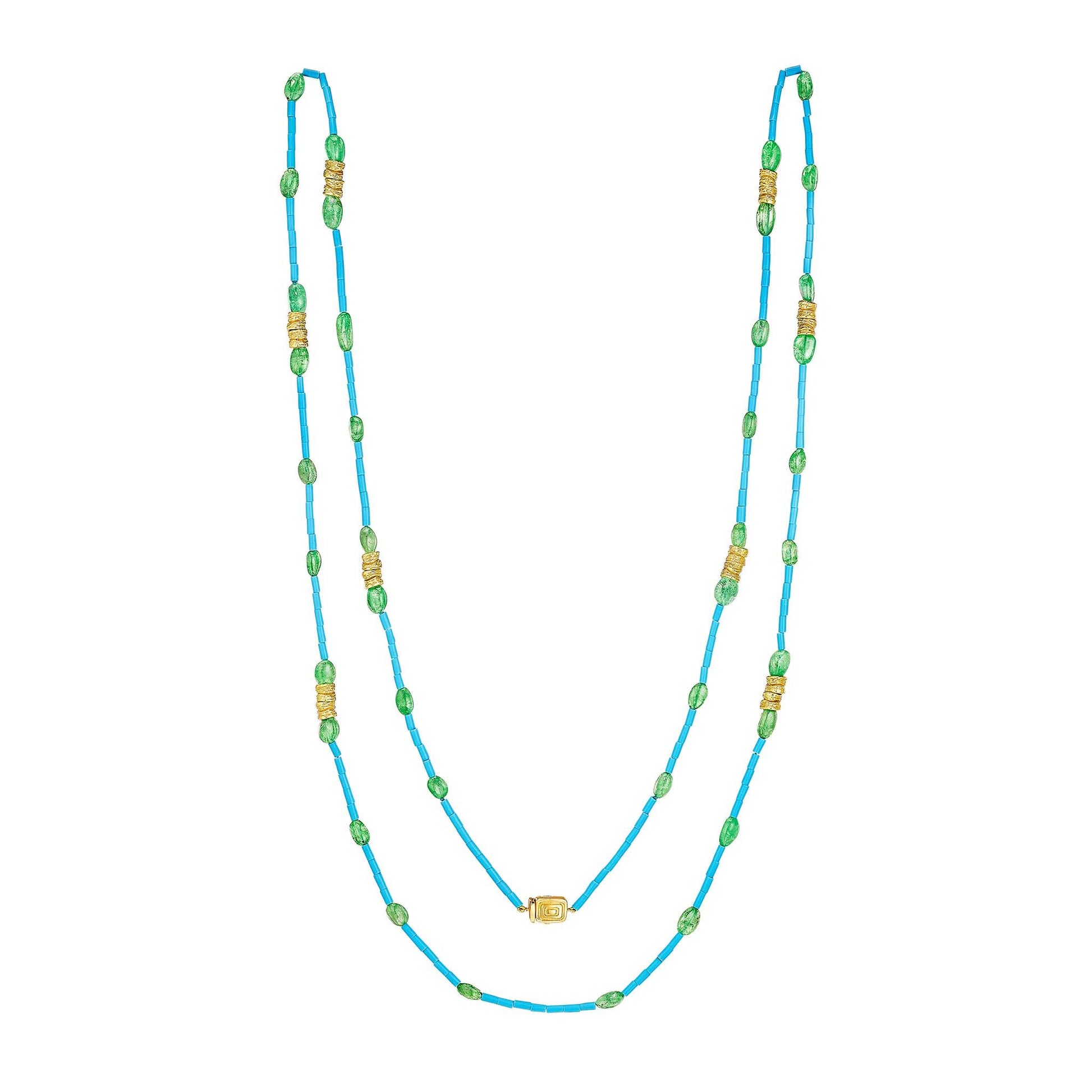 Mimi So Wonderland Turquoise & Tsavorite Bead Necklace