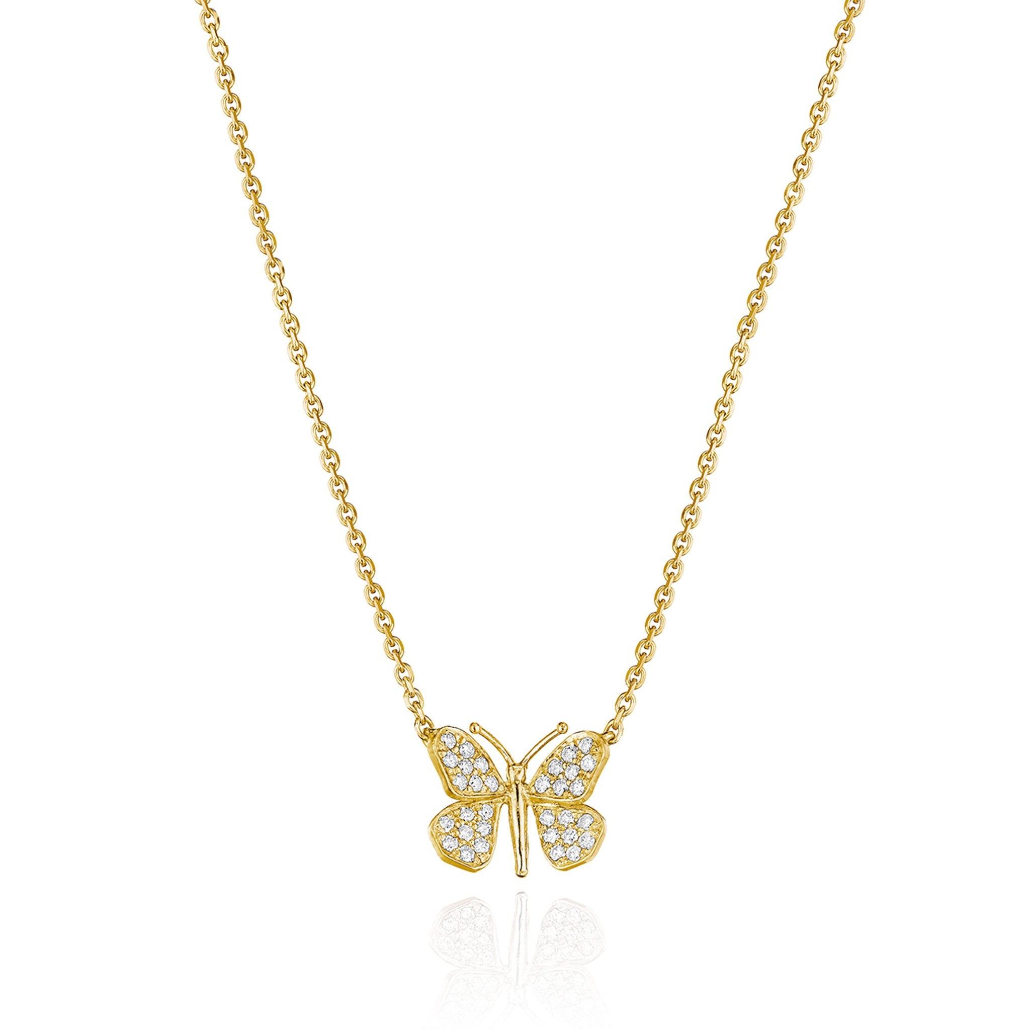 Medium Black Onyx Butterfly Diamond Necklace | Nina Segal Jewelry