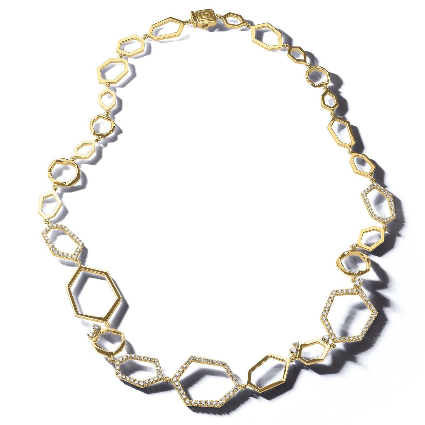 Jackson Multi-Link Diamond Collar Necklace_18k Yellow Gold