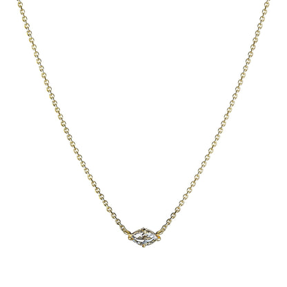 Mimi-So-Rose-cut-marquise-diamond-solitaire-necklace_18k Yellow Gold