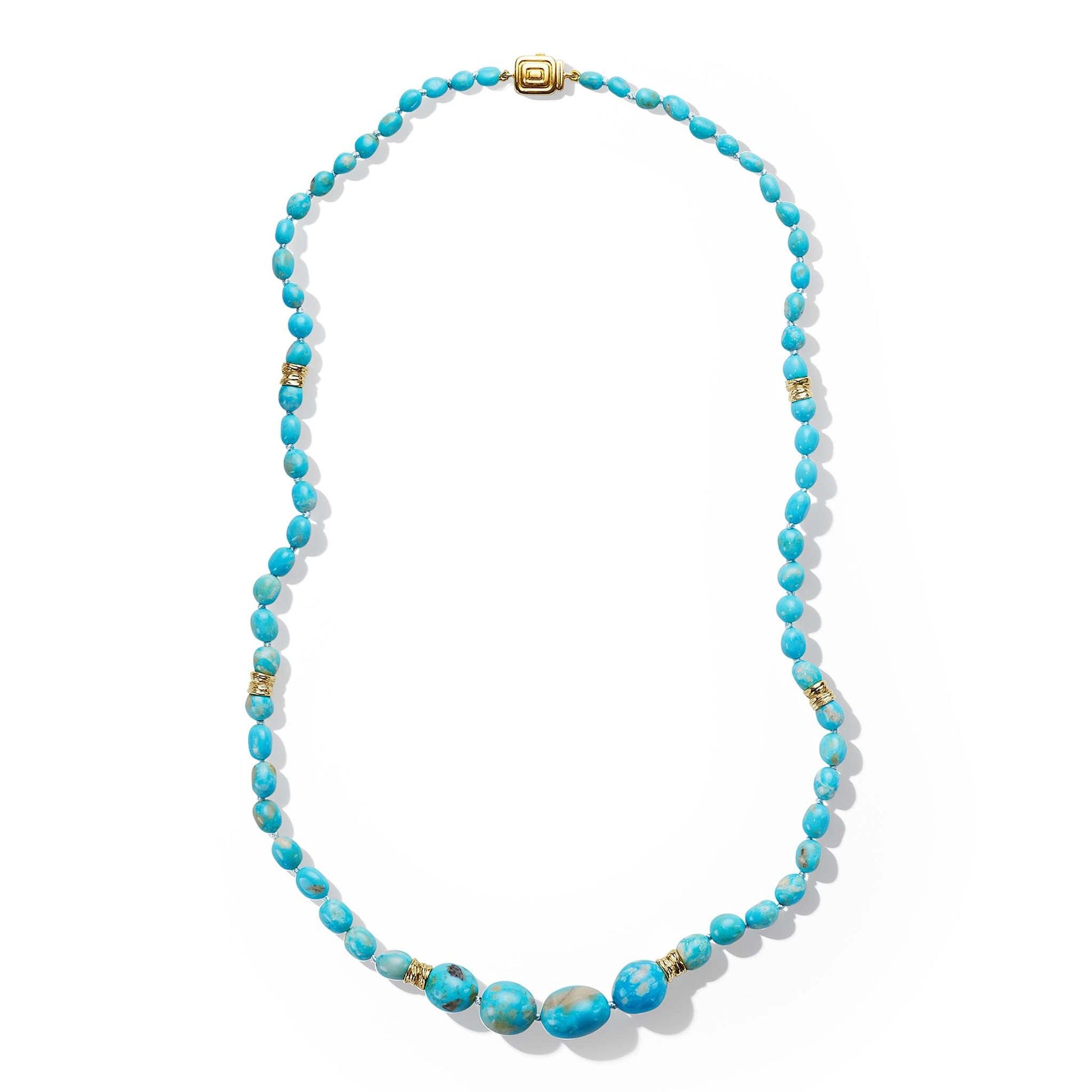 Mimi So Wonderland Turquoise Bead Collar Necklace_18k Yellow Gold