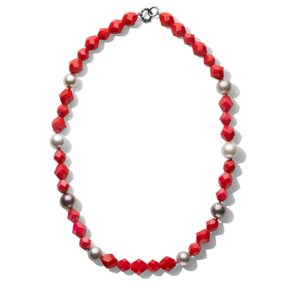Mimi So Jackson Ludlow Rock Coral & Pearl Bead Necklace_18k Black Gold
