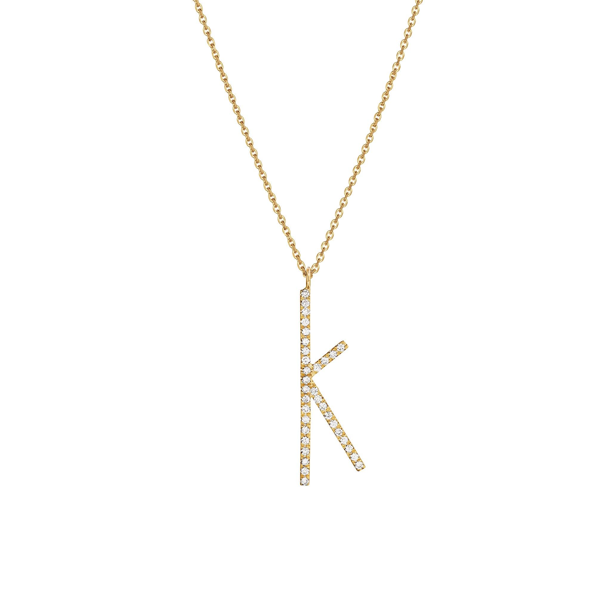 14K Mini Initial K Necklace | Royal Chain Group