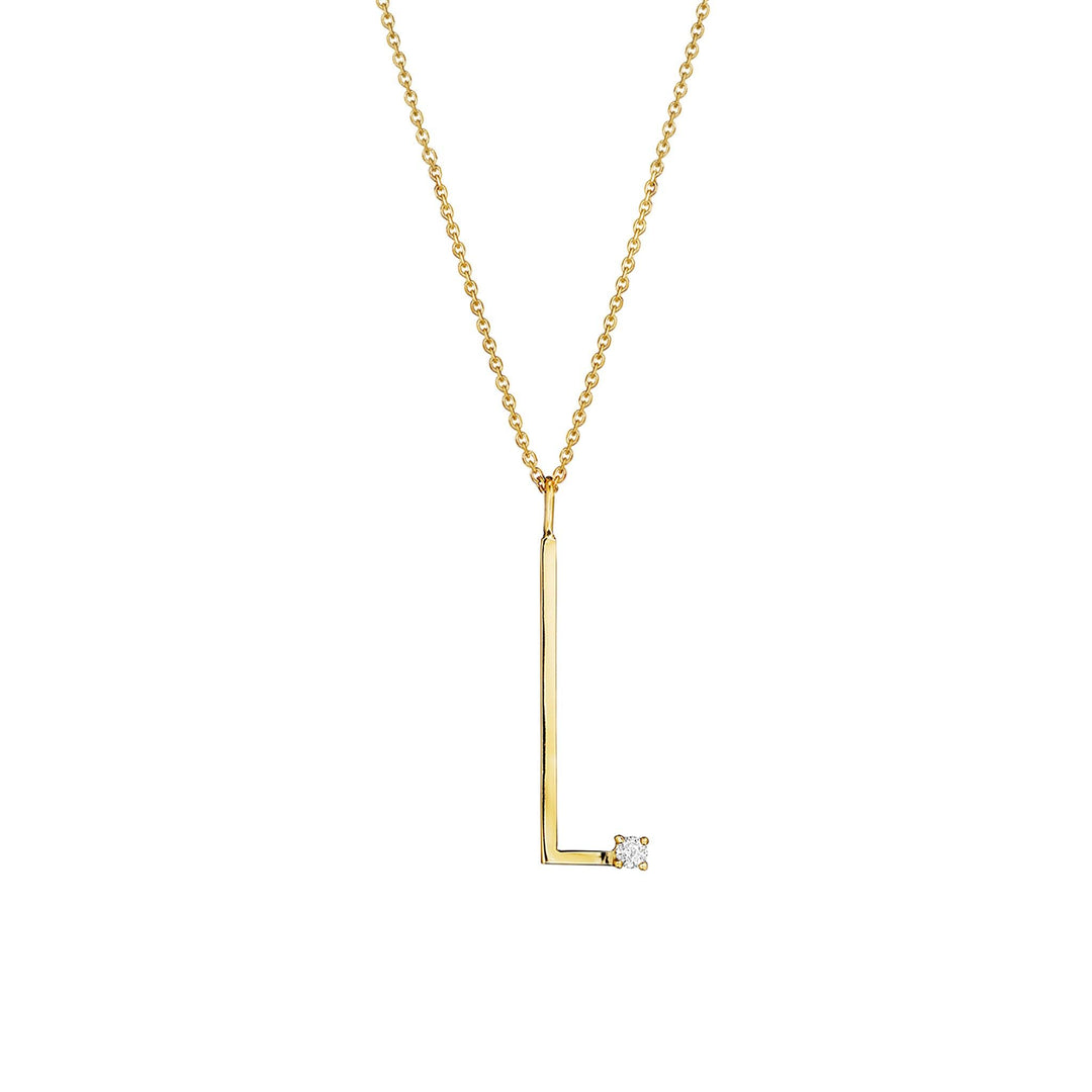 Type Letter L Pendant Necklace_18k Yellow Gold
