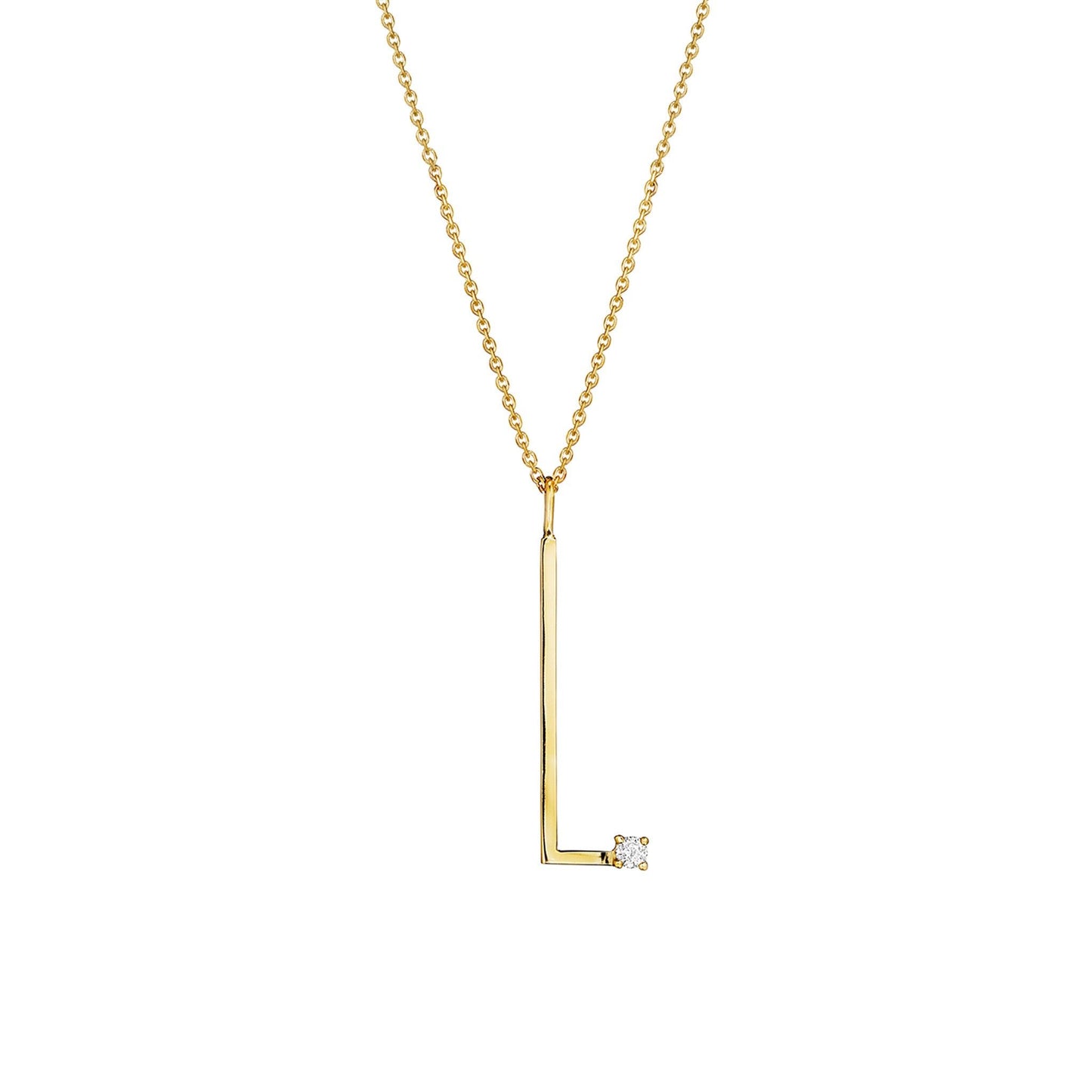 Type Letter L Pendant Necklace_18k Yellow Gold