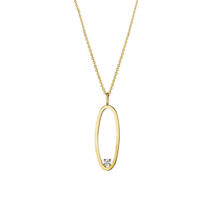 Type Letter O Pendant Necklace_18k Yellow Gold