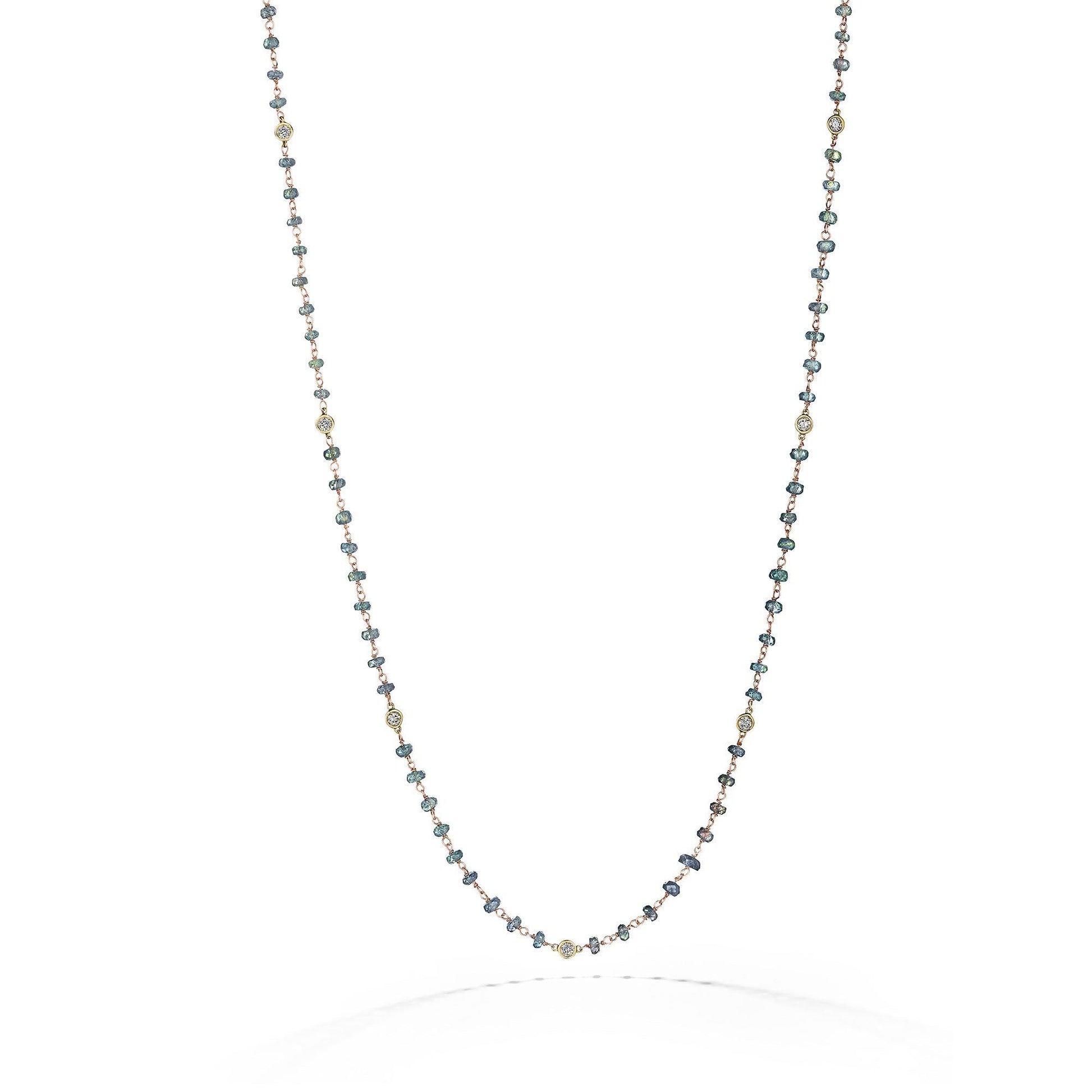 Mimi So Ombre Sapphire & Diamond Bead Necklace_18k Yellow/Rose Gold
