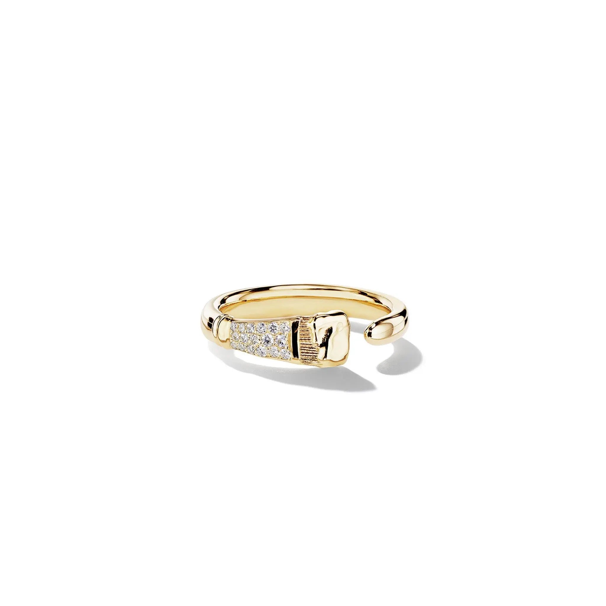 Parsons Brush Pavé Diamond Ring in 18k Gold – Small - Mimi So