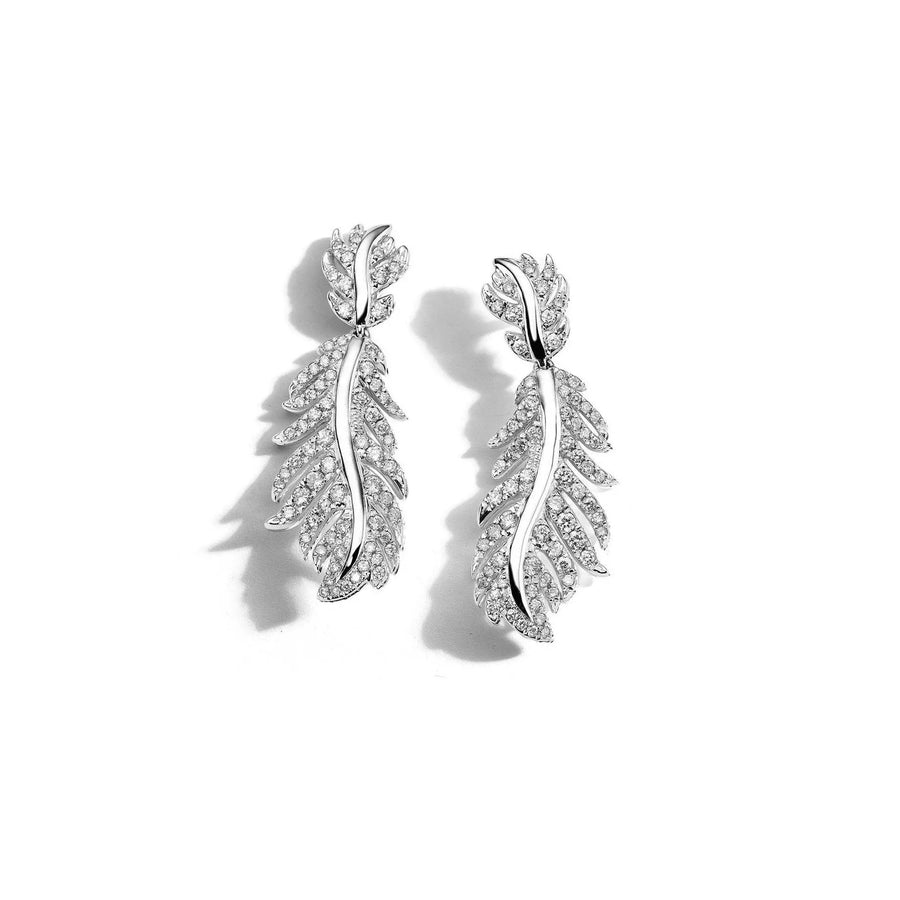Mimi So Phoenix Feather Diamond Earrings Small_18k White Gold