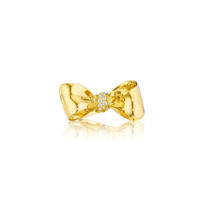 Bow Diamond Knot Ring_18k Yellow Gold