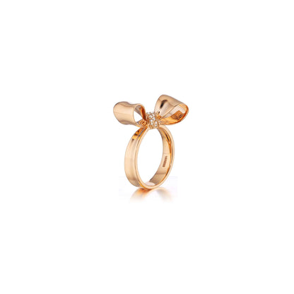Bow Diamond Knot Ring – Petite