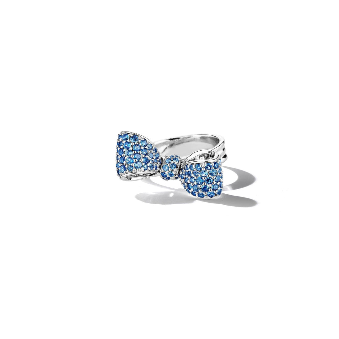 Mimi So Bow Blue Sapphire Ring_18k White Gold