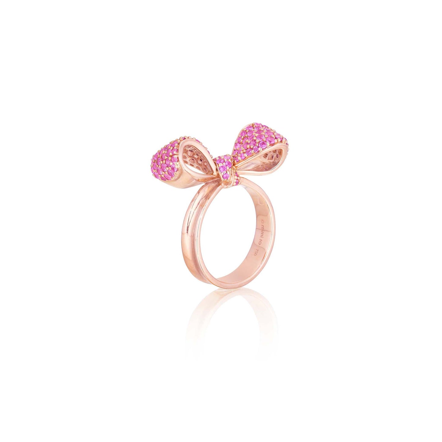 Mimi So Pink Sapphire Bow Ring 18k Gold
