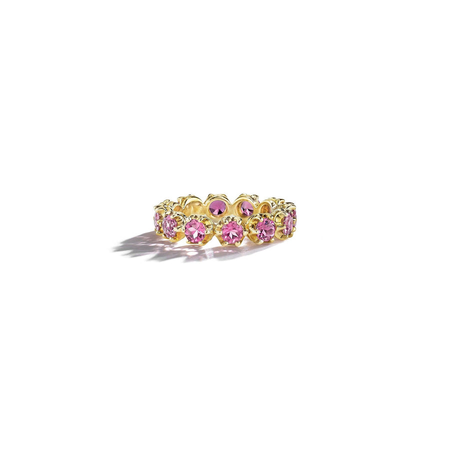 Bridal Pink Tourmaline Eternity Band_18k Yellow Gold