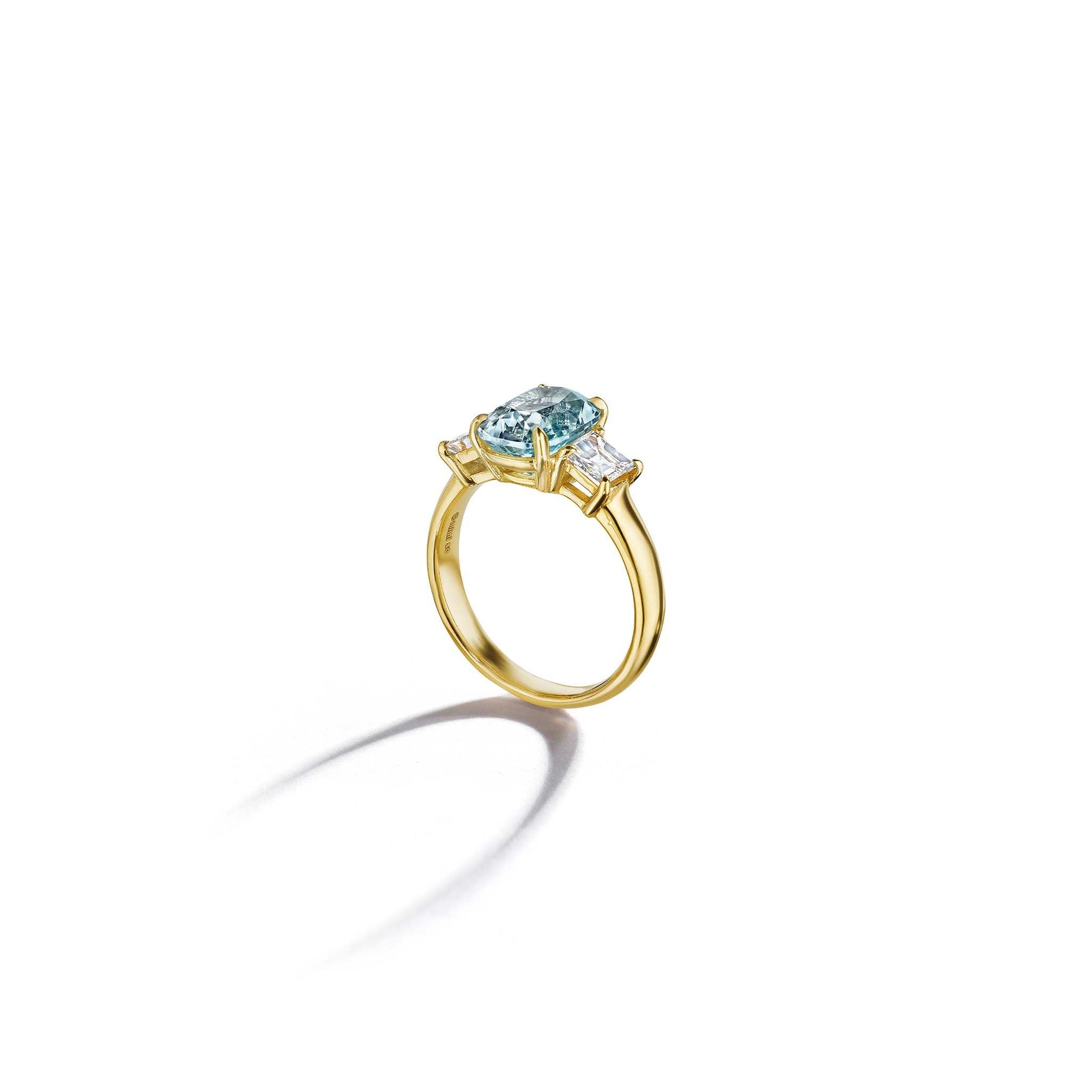 Mimi So Aquamarine & Diamond 3-Stone Engagement Ring
