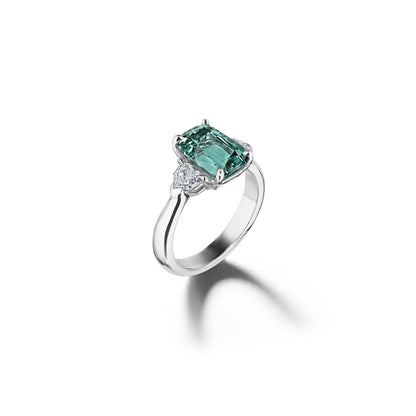 Grand Green Tourmaline Engagement Ring